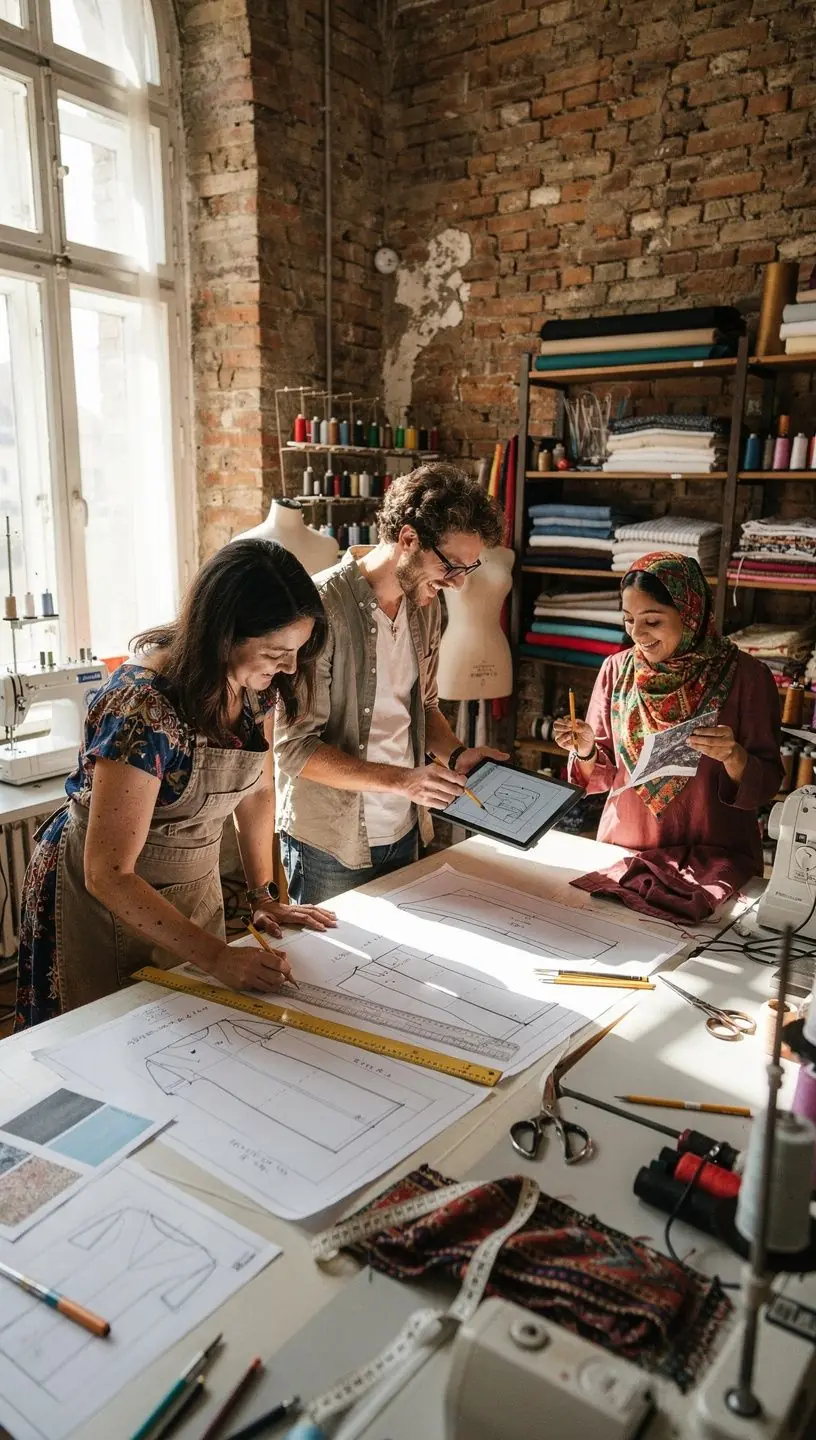 Varrás közben készült fotó egy varrógépről és anyagról
